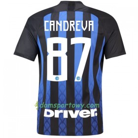 Koszulka Inter Mediolan Candreva 87 Domowe Koszulki Piłkarskie 2018-2019 Krótki Rękaw